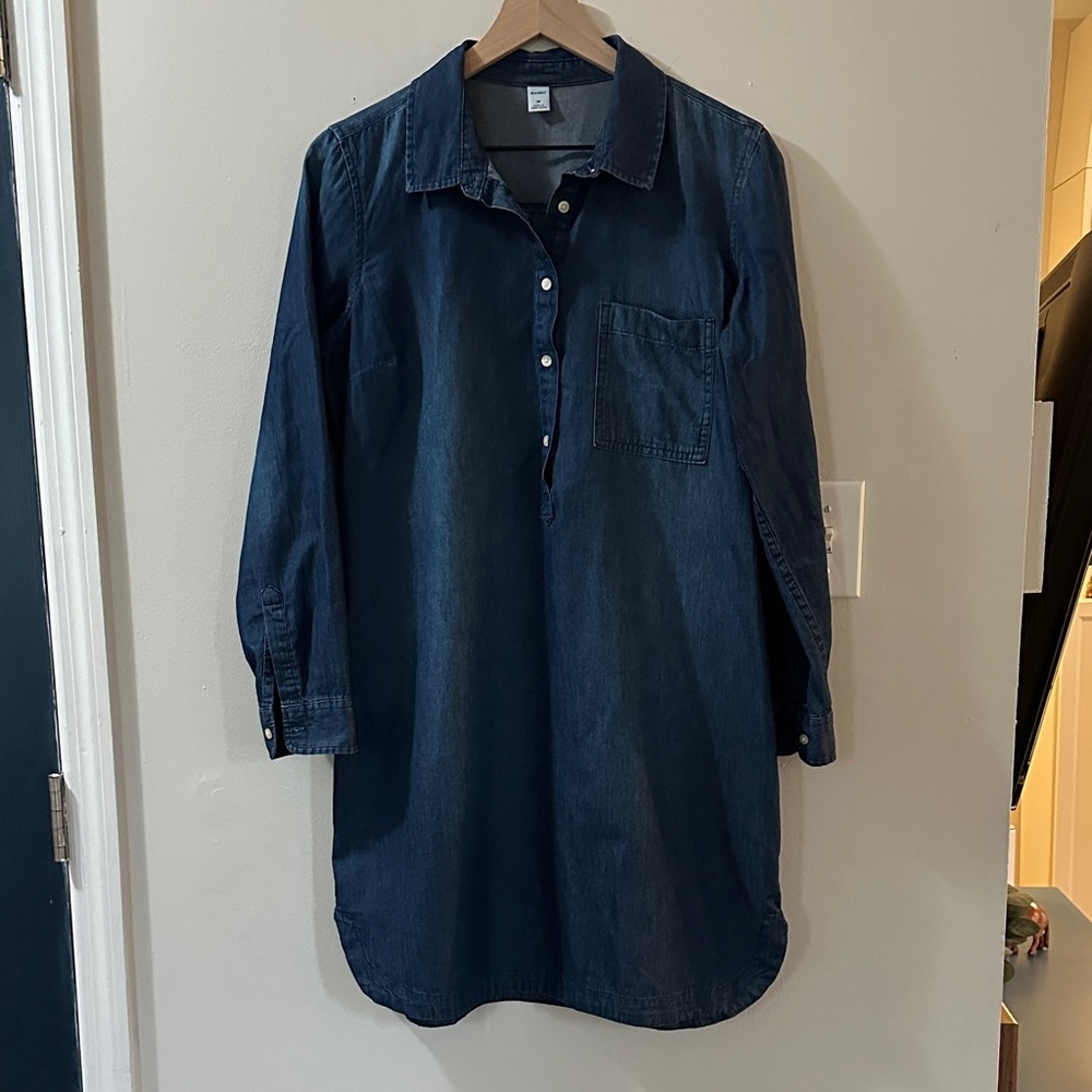 Old Navy Dark Blue Chambray Dress